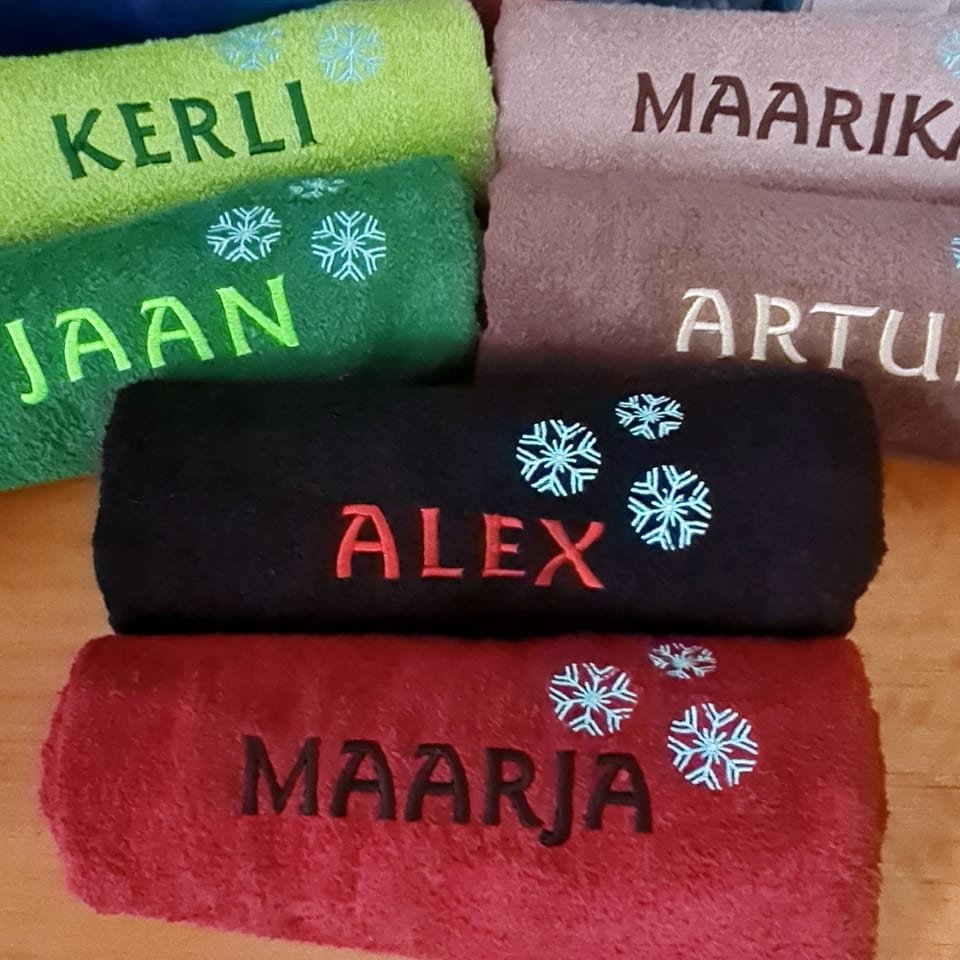 Sauna towels with names