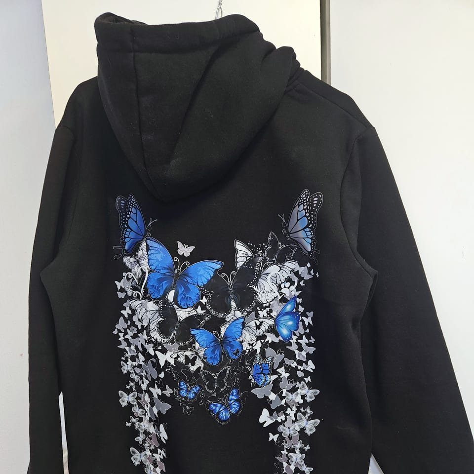 Hoodie with a butterfly print