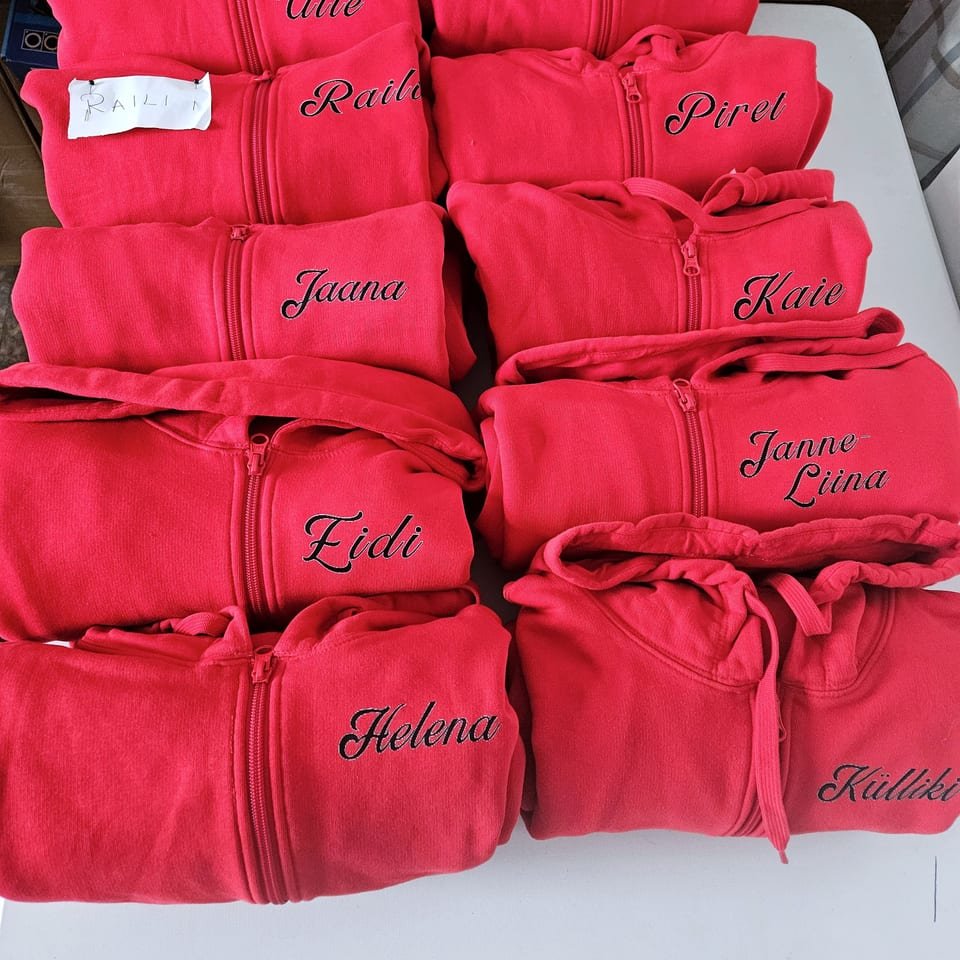 Hoodies with printed names