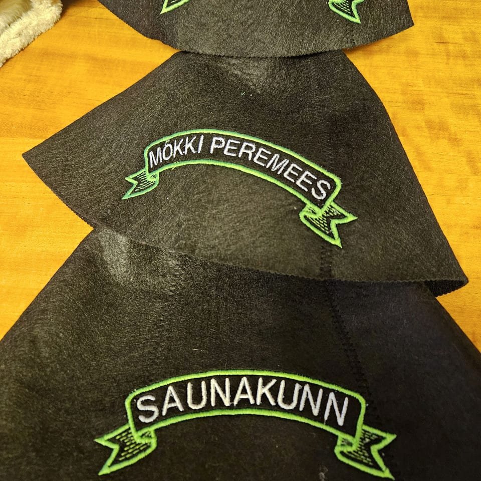 Embroidered sauna hats