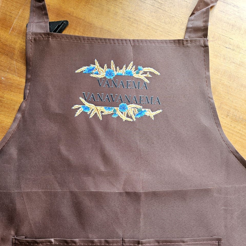 Grandma's apron with cornflowers
